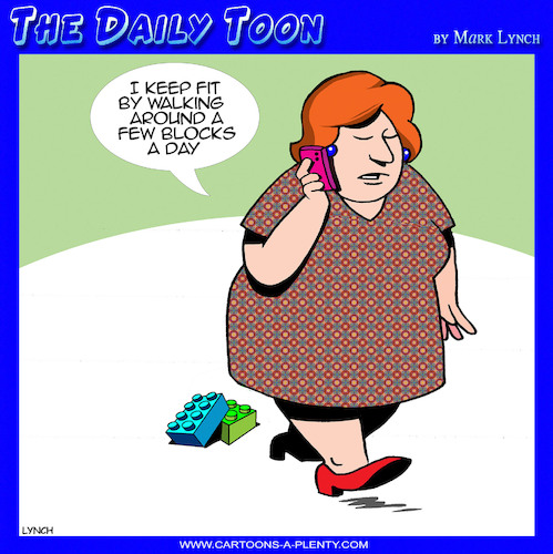 Cartoon: Exercise (medium) by toons tagged lego,blocks,exercising,walking,around,the,block,obesity,lego,blocks,exercising,walking,around,the,block,obesity