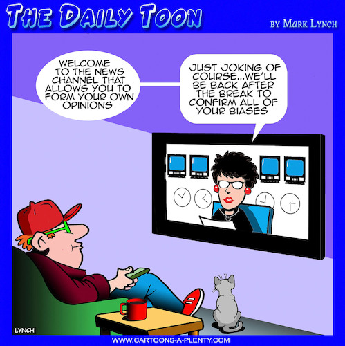 Cartoon: Fake news (medium) by toons tagged bias,news,channels,bias,news,channels