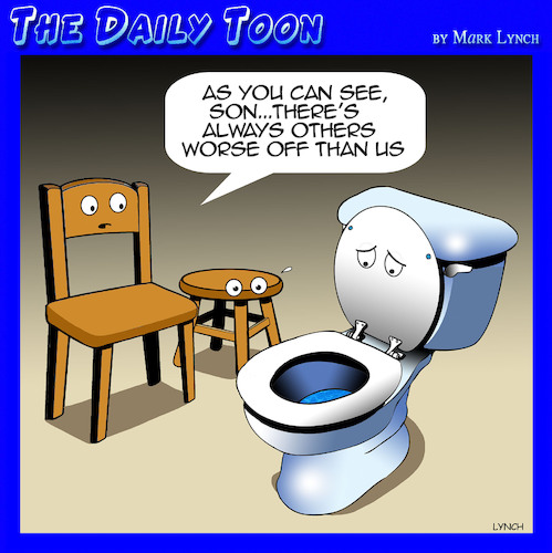 Cartoon: Fatherly advice (medium) by toons tagged chairs,worse,off,privileged,toilet,seat,chairs,worse,off,privileged,toilet,seat