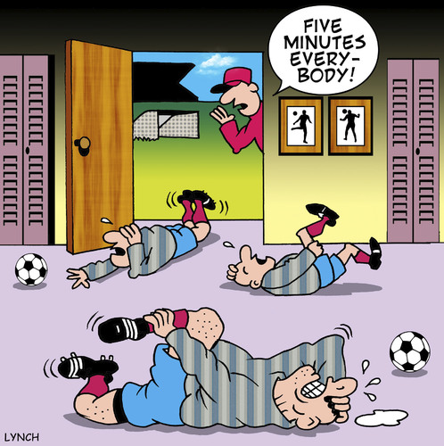 Cartoon: five minutes (medium) by toons tagged football,injuries