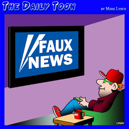 Cartoon: Fox News (medium) by toons tagged fake,news,fox,station,false,maga,trump,network,fake,news,fox,station,false,maga,trump,network