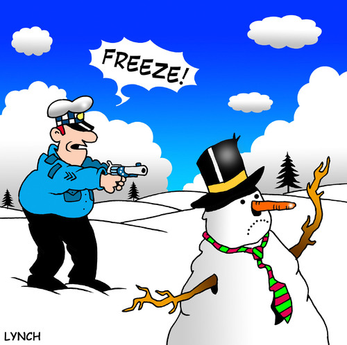 Cartoon: Freeze (medium) by toons tagged police,snowman,coppers,arrest,law,and,order