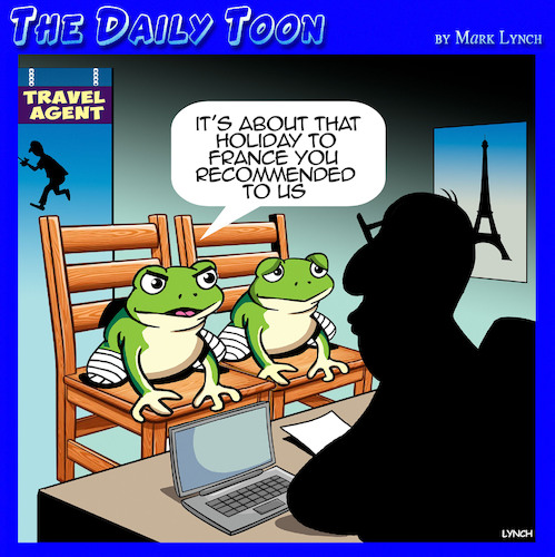 Cartoon: Frogs legs (medium) by toons tagged france,french,holiday,frogs,menu,food,france,french,holiday,frogs,menu,food