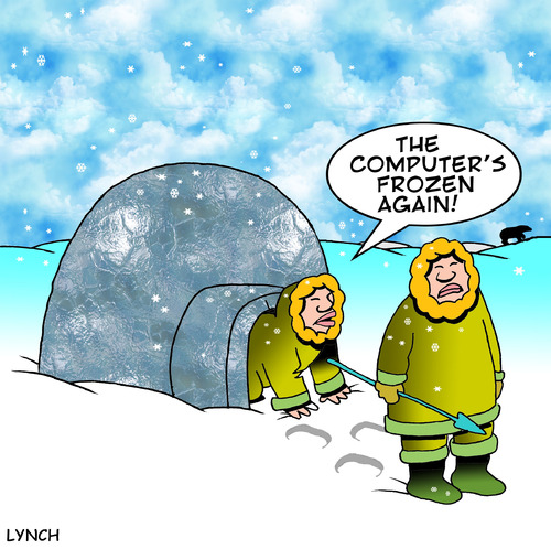 Cartoon: frozen (medium) by toons tagged computers,eskimos,igloos
