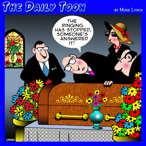 Cartoon: Funeral (medium) by toons tagged iphone,afterlife,ringing,phone,funeral,death,iphone,afterlife,ringing,phone,funeral,death