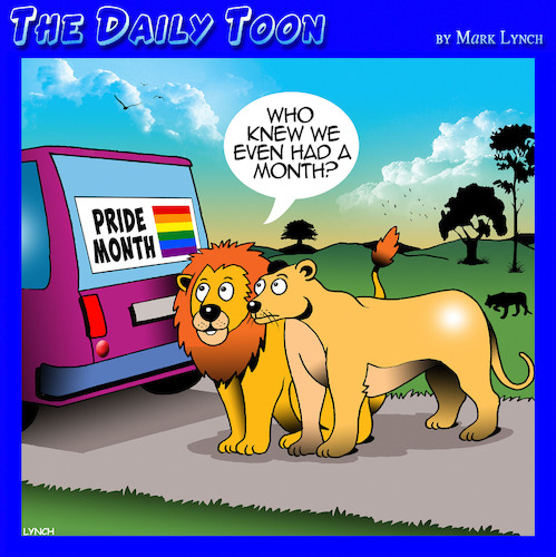 Cartoon: Gay Pride (medium) by toons tagged pride,day,of,lions,rainbow,flag,pride,day,of,lions,rainbow,flag