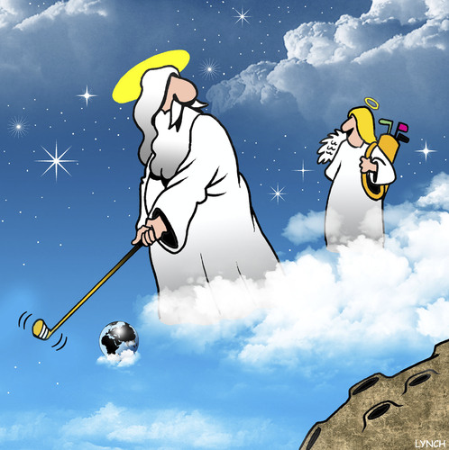 Cartoon: Gods shot (medium) by toons tagged golf,angels,sport,clubs