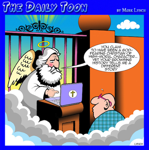 Cartoon: Heaven (medium) by toons tagged browsing,history,moral,character,god,fearing,christian,browsing,history,moral,character,god,fearing,christian