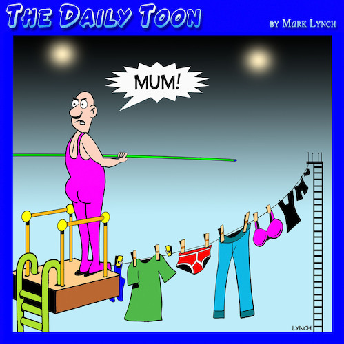 Cartoon: High wire (medium) by toons tagged circus,performer,trapeze,high,wire,big,tom,mothers,washing,line,circus,performer,trapeze,high,wire,big,tom,mothers,washing,line