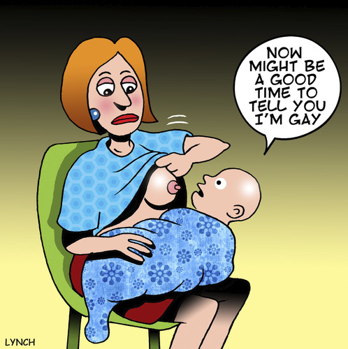 Cartoon: Im Gay (medium) by toons tagged gay,homosexual,breast,feeding,babies,milk,breasts