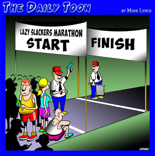Cartoon: Lazy people (medium) by toons tagged marathon,running,lazy,slacker,fun,run,racing,sport,marathon,running,lazy,slacker,fun,run,racing,sport
