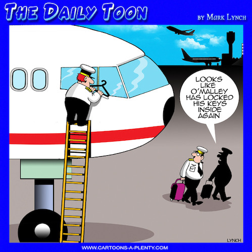 Cartoon: Locked keys inside (medium) by toons tagged locked,out,airline,pilots,aeroplanes,locked,out,airline,pilots,aeroplanes