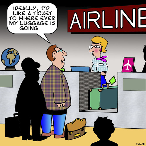 Cartoon: Lost luggage (medium) by toons tagged airlines,luggage,air,travel,lost,and,found,airlines,luggage,air,travel,lost,and,found