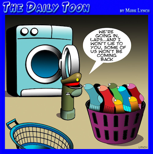 Cartoon: Lost socks (medium) by toons tagged socks,lost,sock,dryer,military,action,and,found,socks,lost,sock,dryer,military,action,and,found