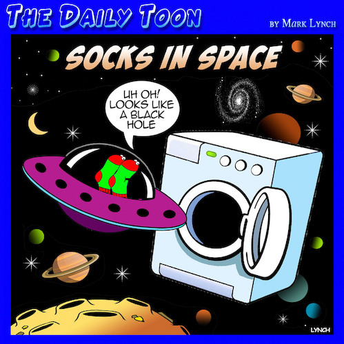 Cartoon: Lost socks (medium) by toons tagged aliens,socks,black,hole,losing,in,wash,aliens,socks,black,hole,losing,in,wash