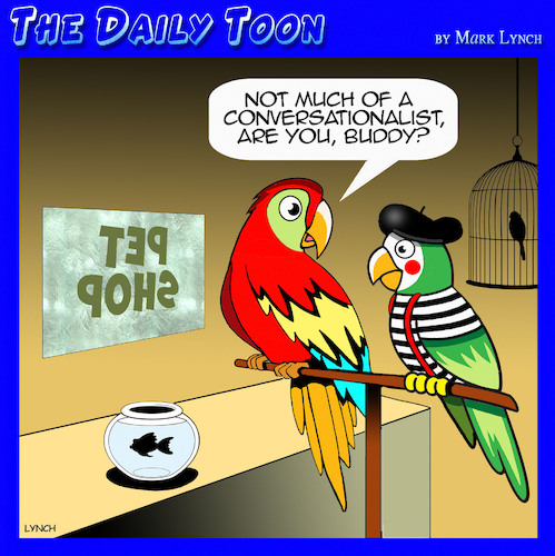 Cartoon: Mimes (medium) by toons tagged pet,shop,parrots,talking,parrot,talkative,pet,shop,parrots,talking,parrot,talkative