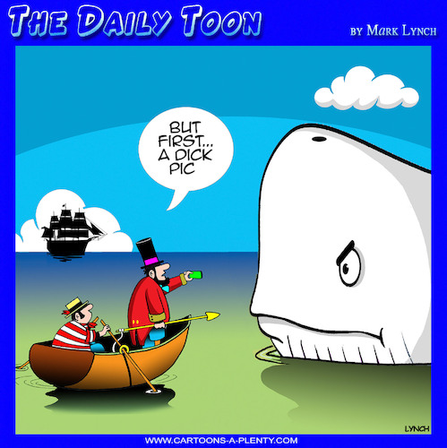 Cartoon: Moby dick (medium) by toons tagged dick,pick,captain,ahab,sexual,connotations,dick,pick,captain,ahab,sexual,connotations
