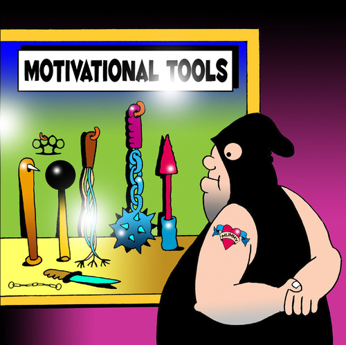 Cartoon: motivational tools (medium) by toons tagged motivational,tools,torture,dungeon,pain,whips,medievil,truth,serum