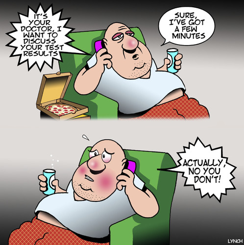 Cartoon: Obesity (medium) by toons tagged diagnosis,fat,patient,results,terminal,illness,diagnosis,fat,patient,results,terminal,illness