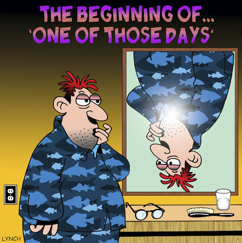 Cartoon: One of those days (medium) by toons tagged bad,day,mirrors,accidents