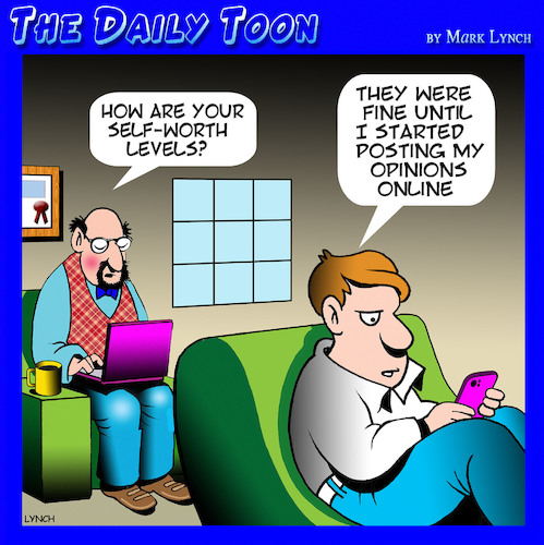 Cartoon: Online Trolls (medium) by toons tagged self,worth,trolls,opinionated,self,worth,trolls,opinionated