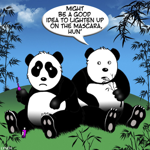 Cartoon: Panda makeup (medium) by toons tagged mascara,pandas,womens,makeup,bears,black,eyes,animals,beauty,mascara,pandas,womens,makeup,bears,black,eyes,animals,beauty