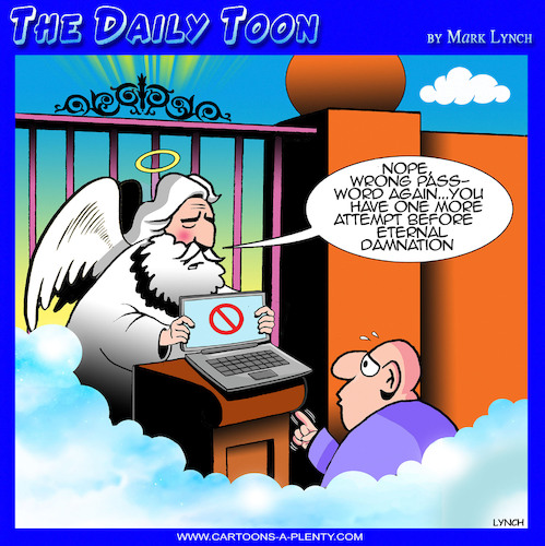 Cartoon: Passwords (medium) by toons tagged usernames,eternal,damnation,password,usernames,eternal,damnation,password
