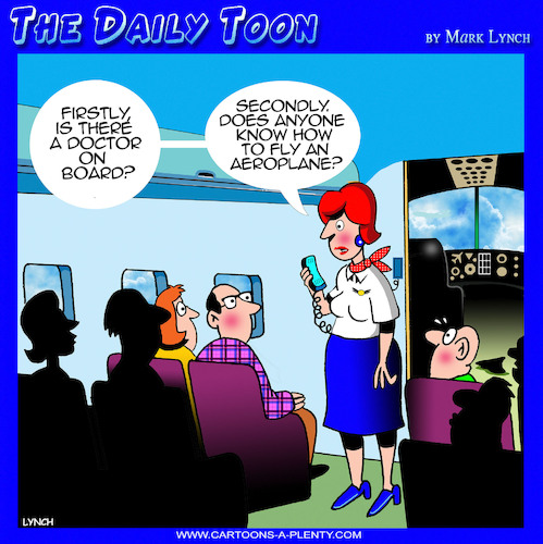 Cartoon: Pilot down (medium) by toons tagged medical,emergency,pilots,airlines,heart,attack,medical,emergency,pilots,airlines,heart,attack