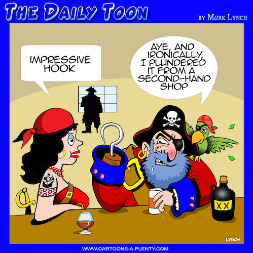 Cartoon: Pirates hook (medium) by toons tagged second,hand,shop,op,pirates,second,hand,shop,op,pirates
