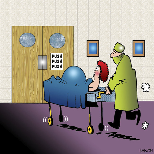 Cartoon: push push push (medium) by toons tagged maternity,babies,pregnant,hospital,labor,push