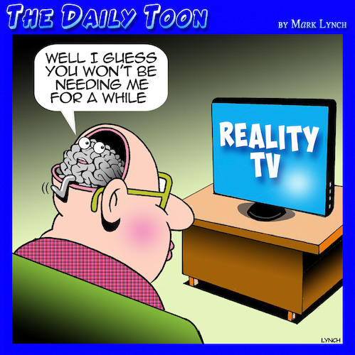 Cartoon: Reality tv (medium) by toons tagged brain,dead,tv,shows,television,reality,show,brain,dead,tv,shows,television,reality,show