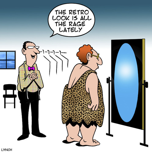 Cartoon: Retro fashion (medium) by toons tagged fashion,caveman,retro,tailor