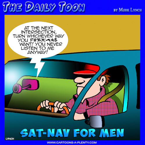 Cartoon: Sat nav (medium) by toons tagged gps,navigation,men,drivers,male,driver,gps,navigation,men,drivers,male,driver