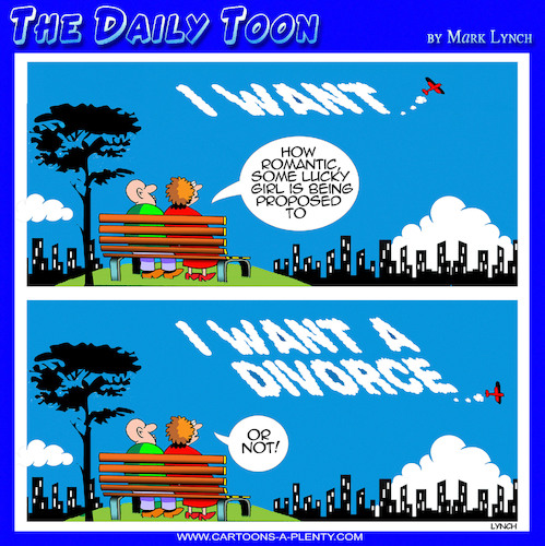 Cartoon: Skywriting (medium) by toons tagged skywriter,romantic,proposals,clouds,skywriter,romantic,proposals,clouds