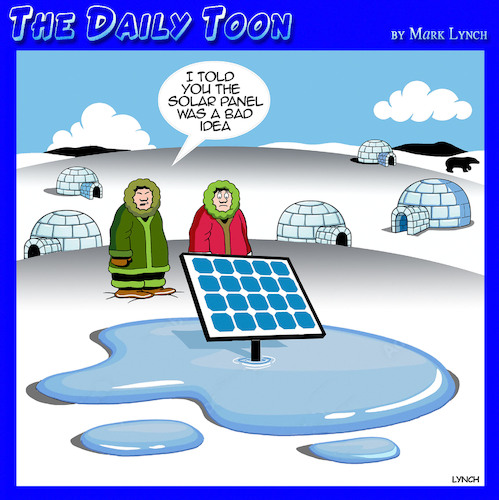 Cartoon: Solar panels (medium) by toons tagged eskimos,solar,energy,igloos,eskimos,solar,energy,igloos