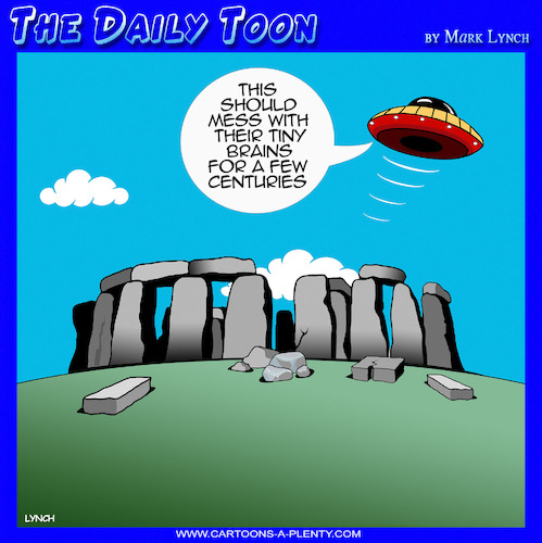 Cartoon: Stonehenge (medium) by toons tagged aliens,stone,henge,flying,saucers,aliens,stone,henge,flying,saucers
