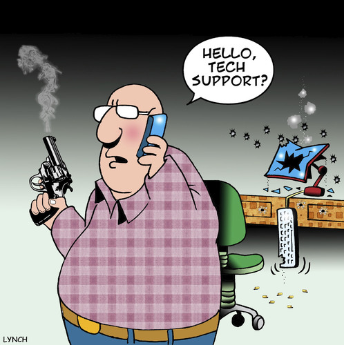 Cartoon: tech support (medium) by toons tagged computers,technical,support,guns