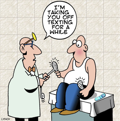 Cartoon: Texting thumb (medium) by toons tagged texting,sms,messaging,mobile,phones,social,media,twitter