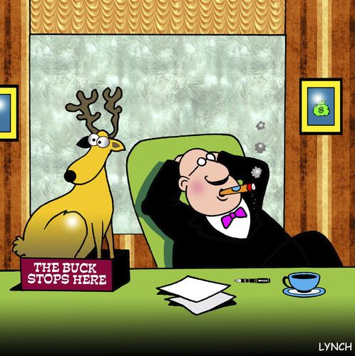 Cartoon: the buck (medium) by toons tagged deer,bucks,business,in,box,antelope