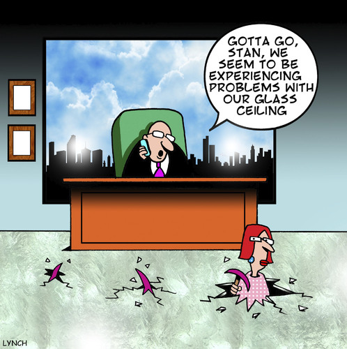 Cartoon: The glass ceiling (medium) by toons tagged the,glass,ceiling,woman,employees,female,promotion,discrimination