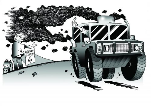 Cartoon: the hummer (medium) by toons tagged environment,ecology,greenhouse,gases,pollution,earth,day