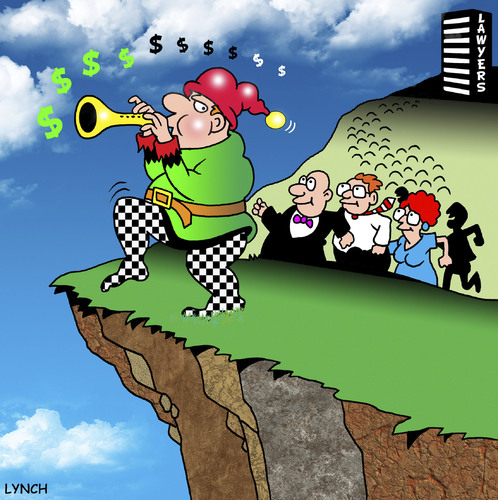 Cartoon: the piper (medium) by toons tagged pied,lawyers,piper,flute,solicitors,law,firm,fairy,tales,magistrate,defence,defender,minstrel