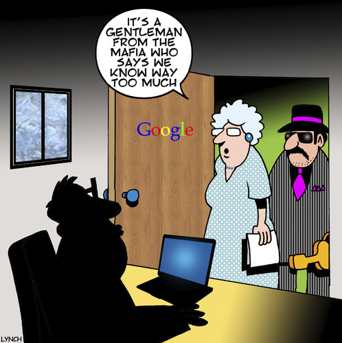 Cartoon: Way too much (medium) by toons tagged google,the,mafia,gangsters,search,engines,computers,google,the,mafia,gangsters,search,engines,computers