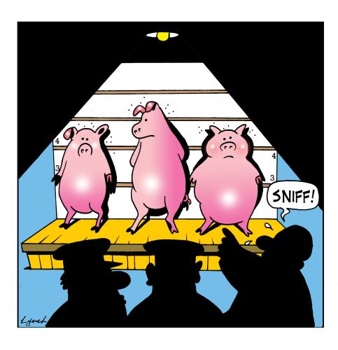 Cartoon: you swine (medium) by toons tagged swine,flu,pandemic,police,lineup,virus