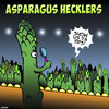 Cartoon: Asparagus comedians (small) by toons tagged asparagus,comedian,comedy,hecklers,insults,tits