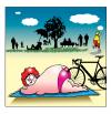 Cartoon: bike park (small) by toons tagged cycling,bikes,crack,sport,obese,fat,parking,bike,riding,sunbaking,summer,big,bottoms
