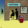 Cartoon: Brain drop off (small) by toons tagged tattoos,brains,body,ink,piercing,art
