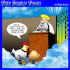 Cartoon: Chicken and egg cartoon (small) by toons tagged chicken,and,egg,heaven,who,came,first,god,animals,afterlife