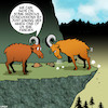 Cartoon: Concussions (small) by toons tagged concussion,mountain,goats,butting,heads,romance,animals