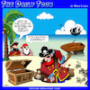 Cartoon: Crypto currencies (small) by toons tagged bitcoin,doge,coins,cryptos,pirates,burying,treasure